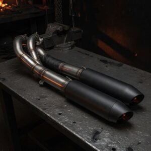 Demonstration 2-into-1 exhaust. Unbranded demonstration photograph.
