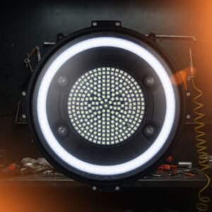 Demonstration LED headlight. Unbranded demonstration photograph.