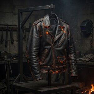 Demonstration riding jacket. Unbranded demonstration photograph.