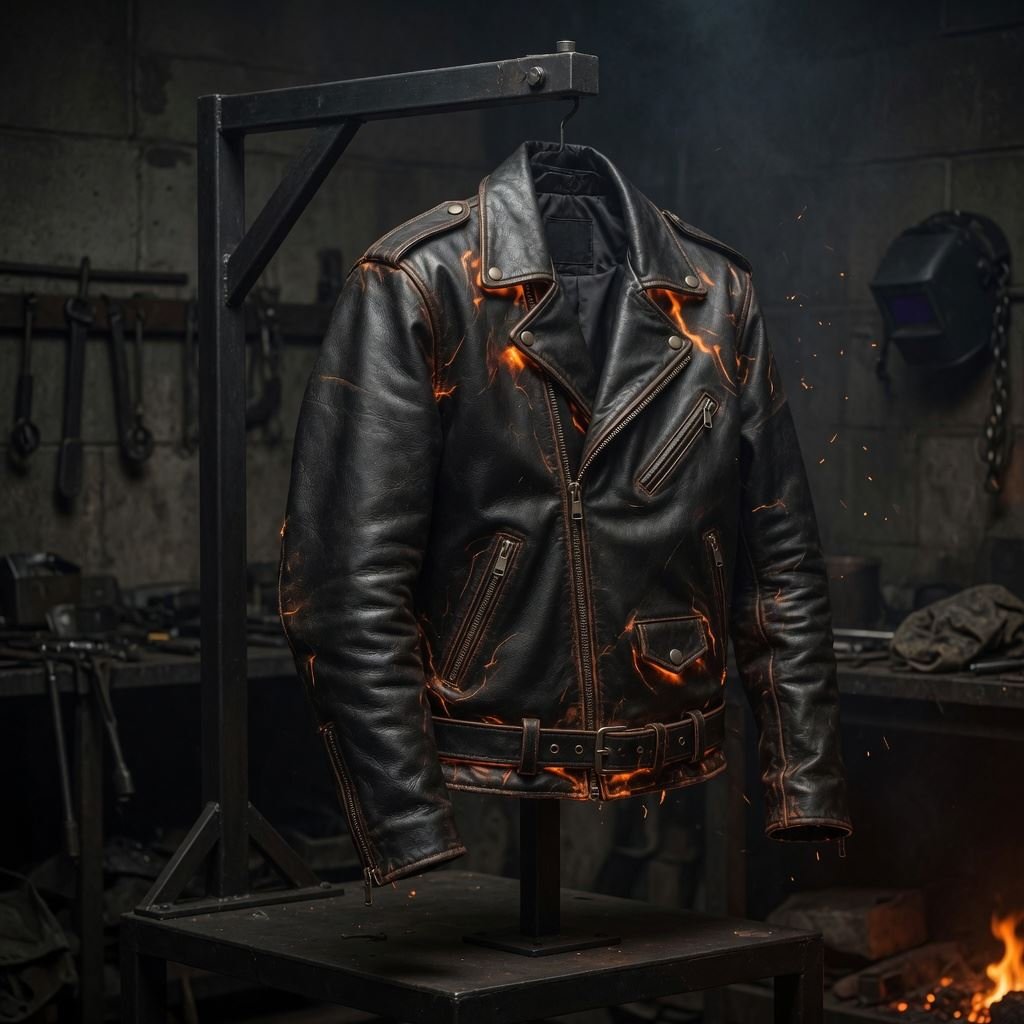 Demonstration riding jacket. Unbranded demonstration photograph.